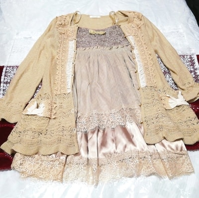 亚麻针织蕾丝睡衣睡袍礼服吊带背心娃娃装连衣裙 2 件, 及膝裙