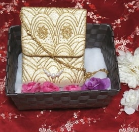 Gold accessories japanese style kimono bag bag, women's japanese clothes, kimono, bag, bag, bag