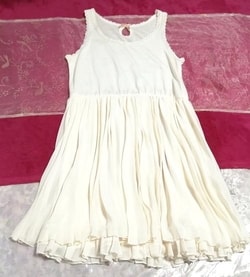 화이트 꽃무늬 화이트 네글리제 나이트가운 튤 스커트 민소매 드레스, 무릎길이 스커트, m 사이즈