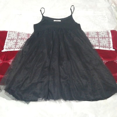 Black tulle skirt negligee nightgown nightwear camisole babydoll dress, fashion, ladies' fashion, camisole