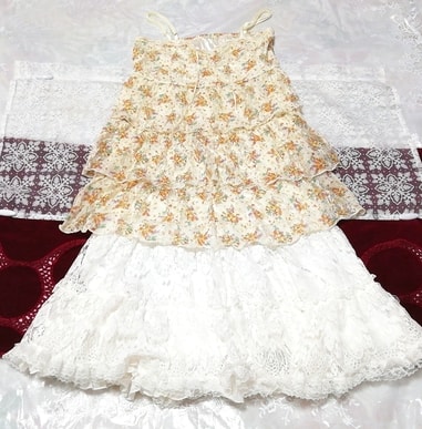 Yellow frill lace camisole negligee nightgown nightwear white lace shorts 2P, fashion, ladies' fashion, nightwear, pajamas