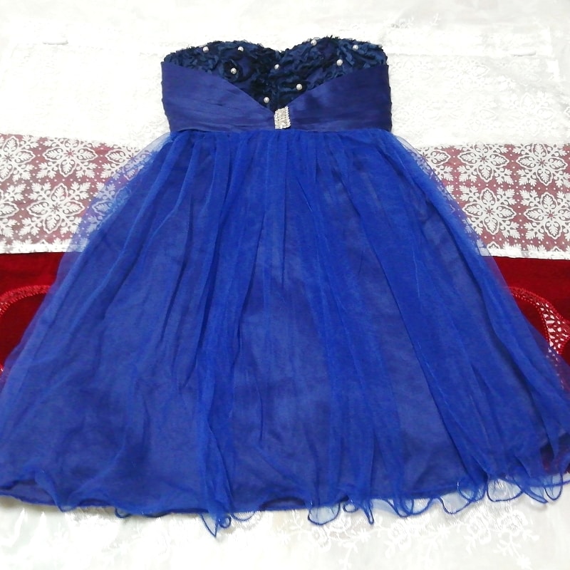 Falda de tul encaje azul bata camisón camisón vestido sin mangas, moda, moda para damas, ropa de dormir, pijama